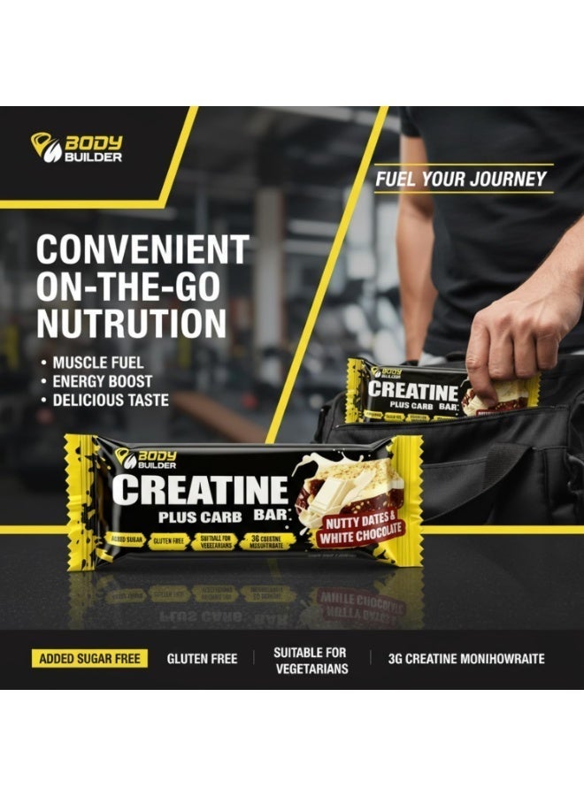 Creatine Bar, 12 Bars – 3G Creatine Monohydrate, No Added Sugar, Gluten Free, Sports Nutrition Snacks